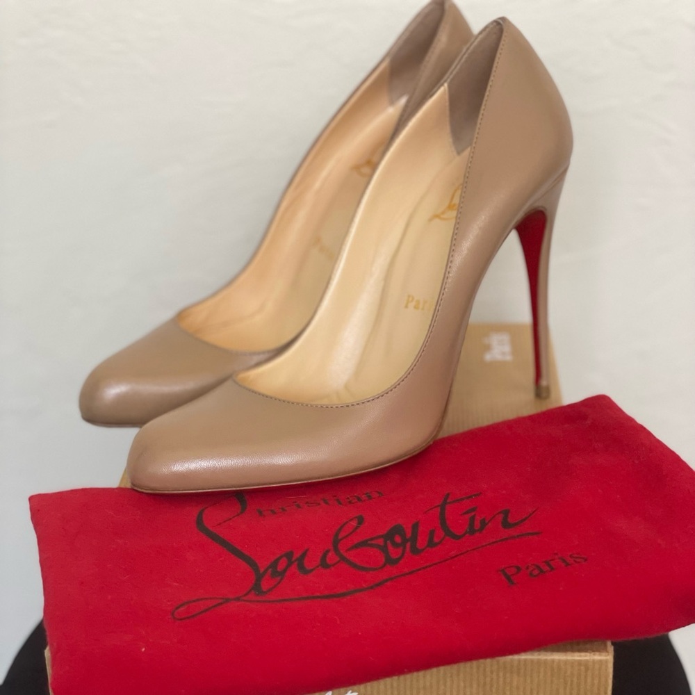Christian Louboutin Hi Elisa 100 Kid-Dune Size 38